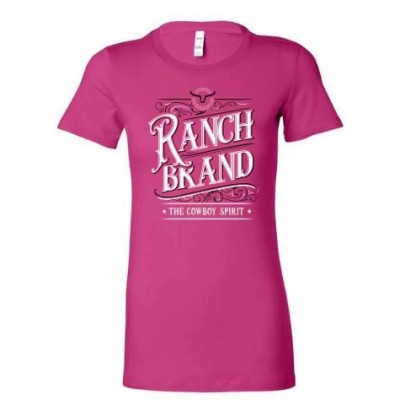RANCH BRAND - T-shirt femme Big Patch fushia